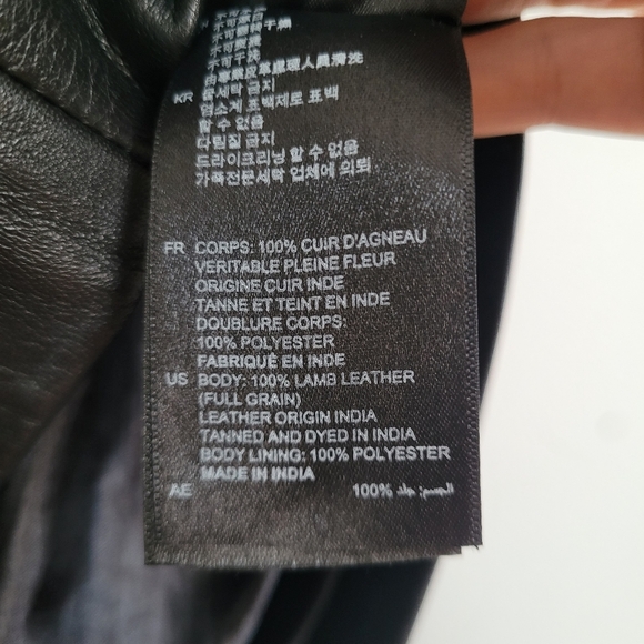 Sandro Black Leather Pencil Skirt with Button Accents - Picture 7 of 7